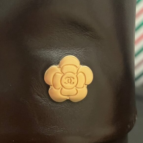 CHANEL Camellia Leather Mid-Calf Boots – Size 38.5 - Picture 6 of 16